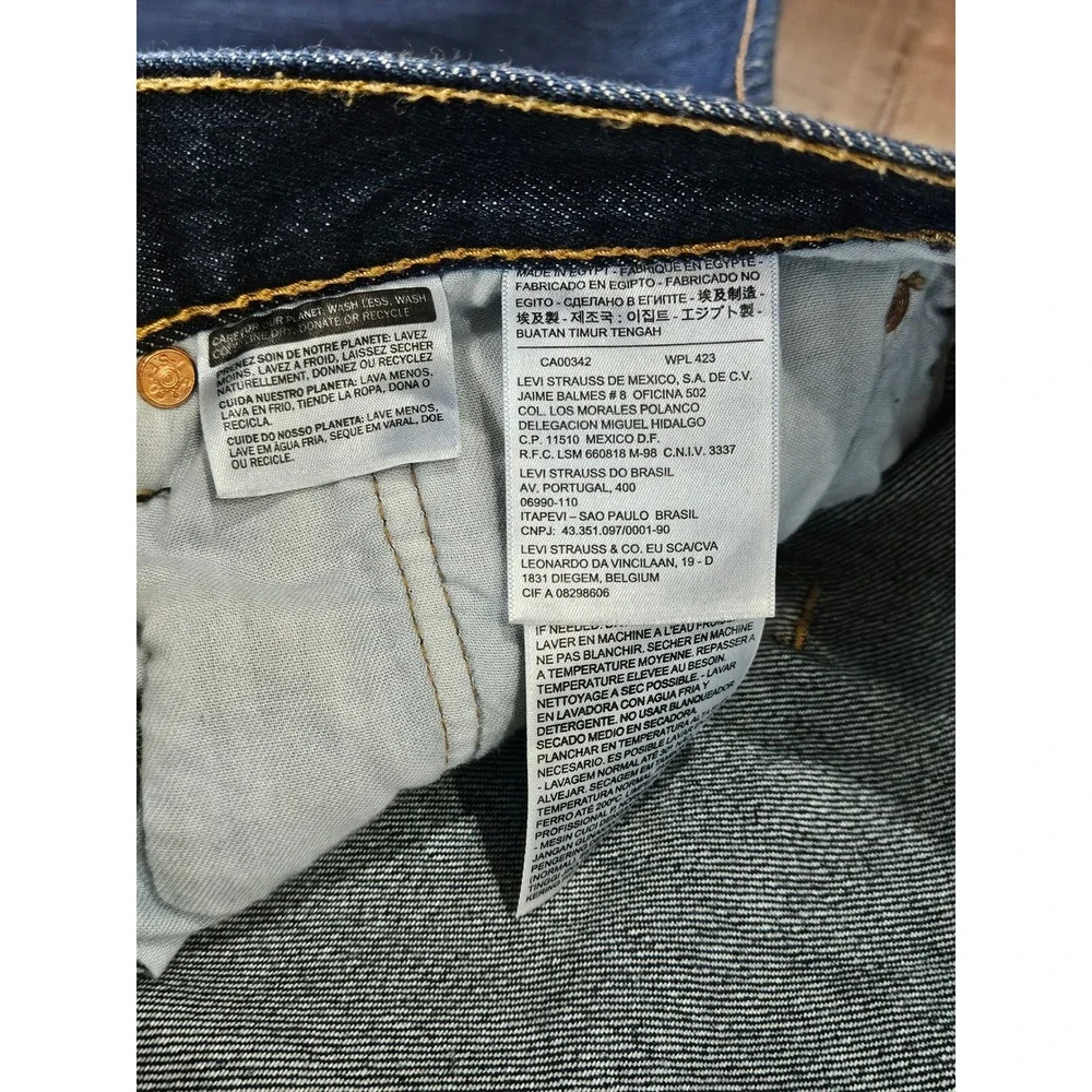 Levis 501 Original Fit Mens Dark Wash Indigo Straight Leg Jeans W38 L32